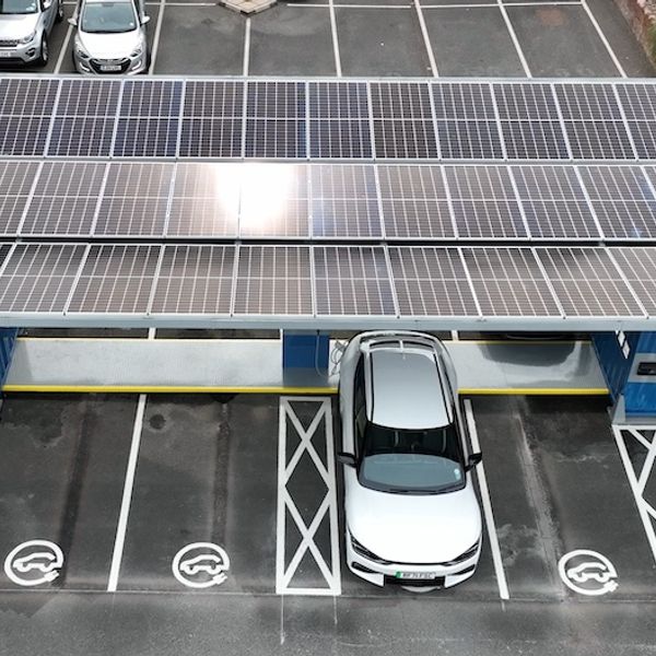 Solar car park charge hub